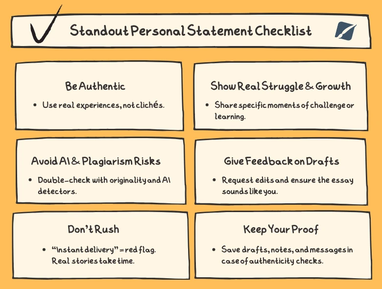 Standout Personal Statement Checklist by EssayRating. How to Order A Personal Statement