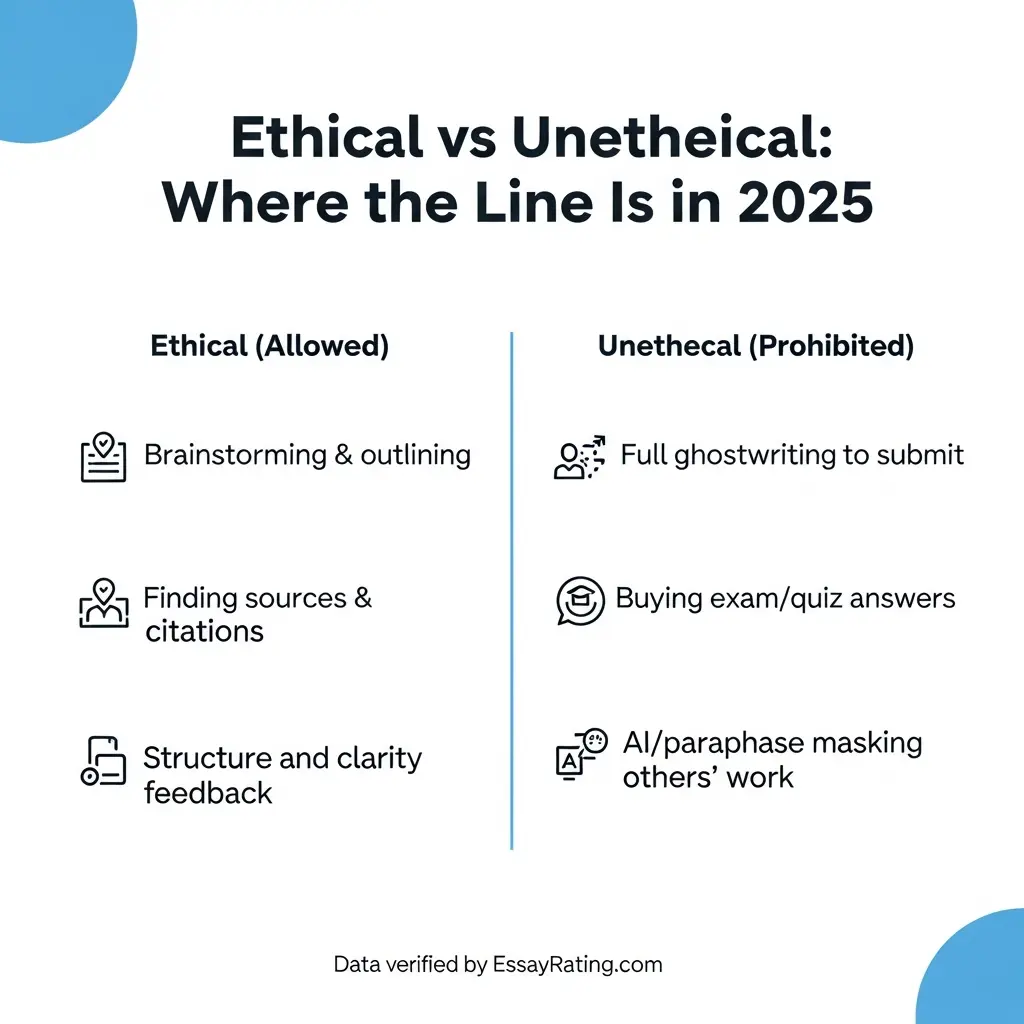 Ethical vs unethical use of essay services - clean summary
