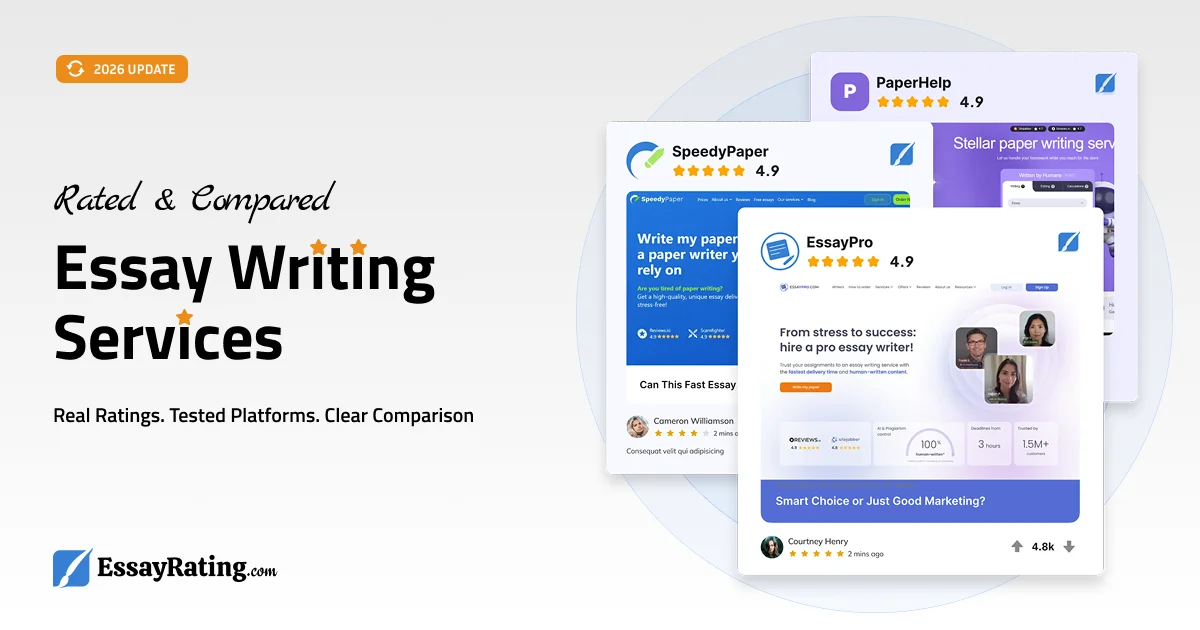 EssayRating reviews hub featuring tested essay writing services with ratings and comparisons