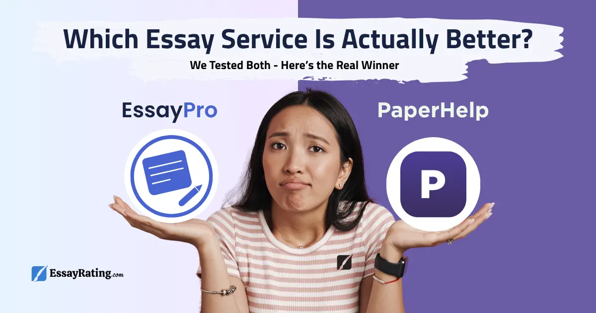 EssayPro vs PaperHelp comparison showing differences in pricing, quality and deadlines