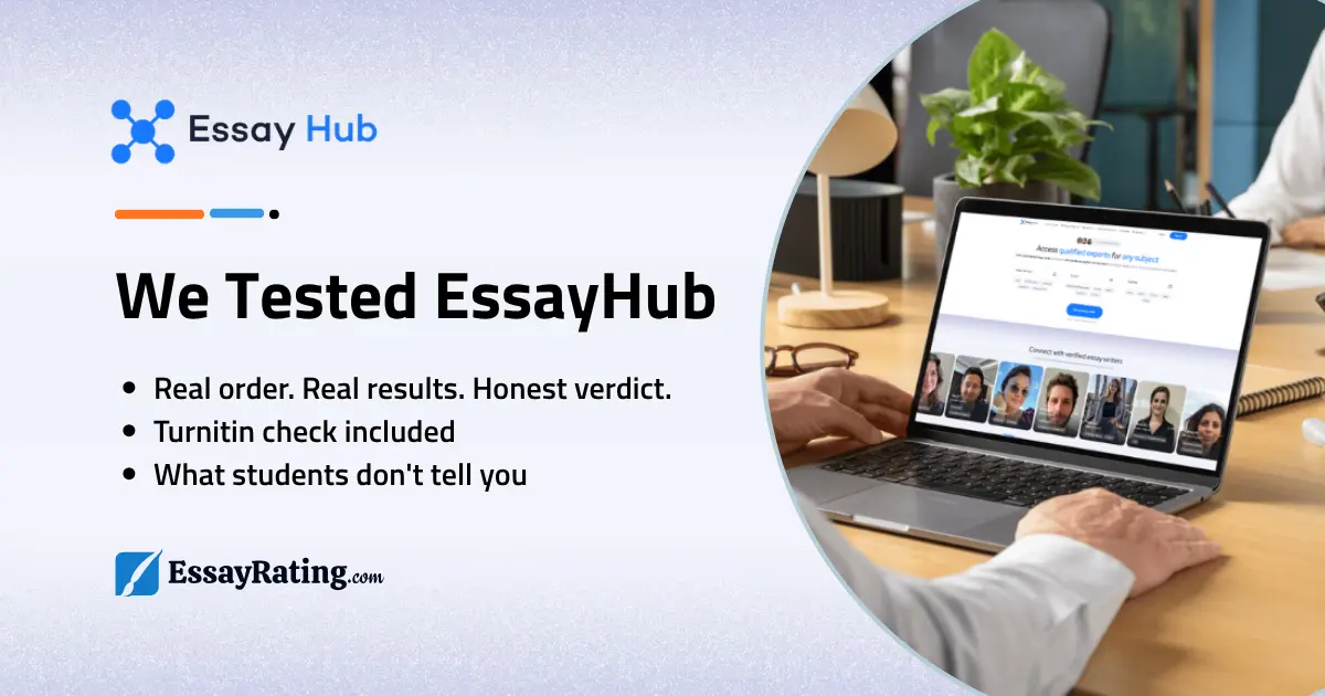 is essayhub legit - student reviewing essayhub on laptop